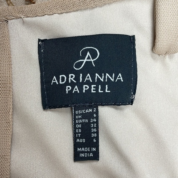 BHLDN Adrianna Papell Sequin Beaded Blouson Gown Maxi Dress Cocktail Party Tan 2 - Picture 6 of 8